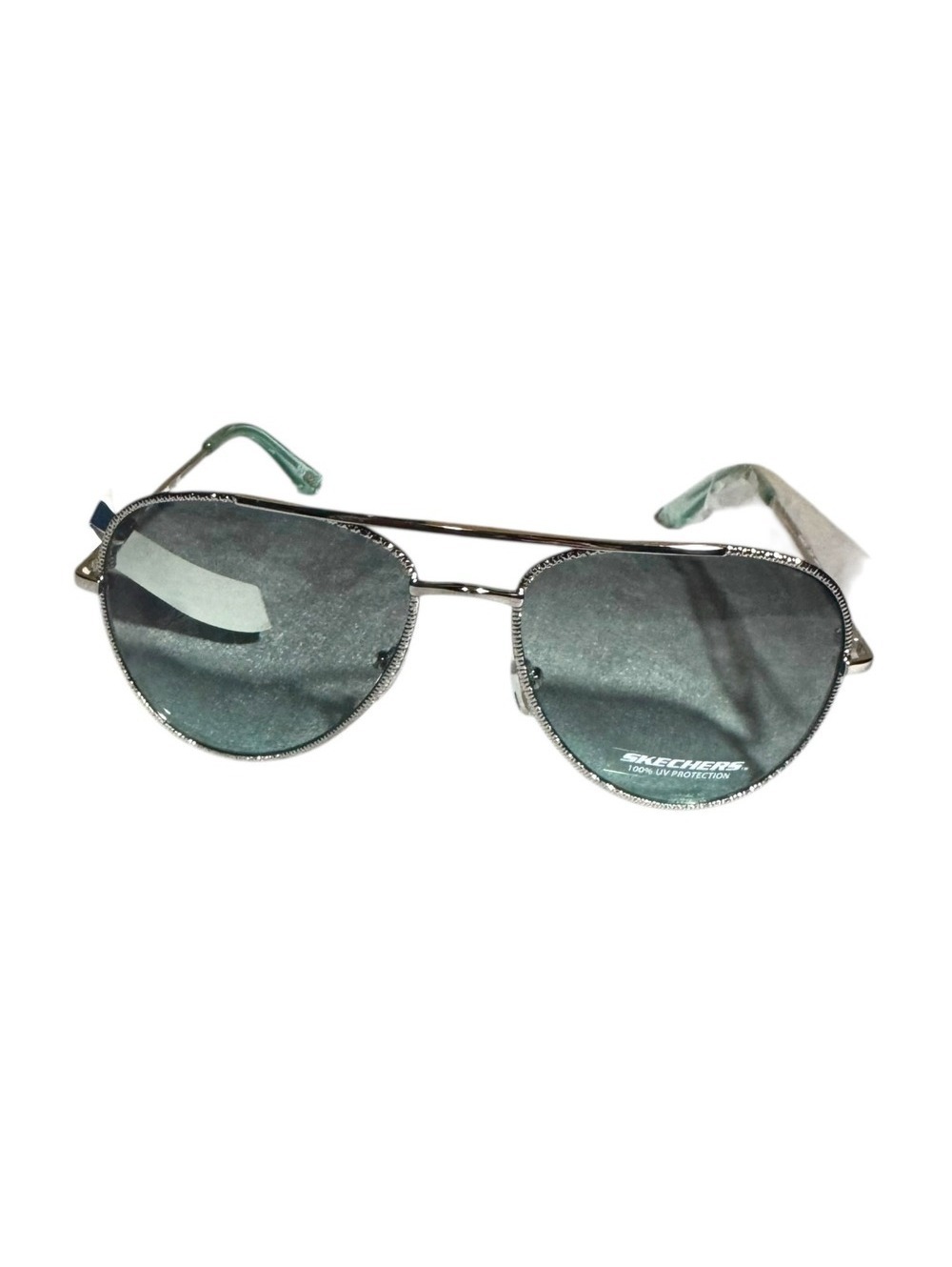 Skechers SE6083 Women's Aviator Sunglasses Silver Braided Gradient Smoke Lens